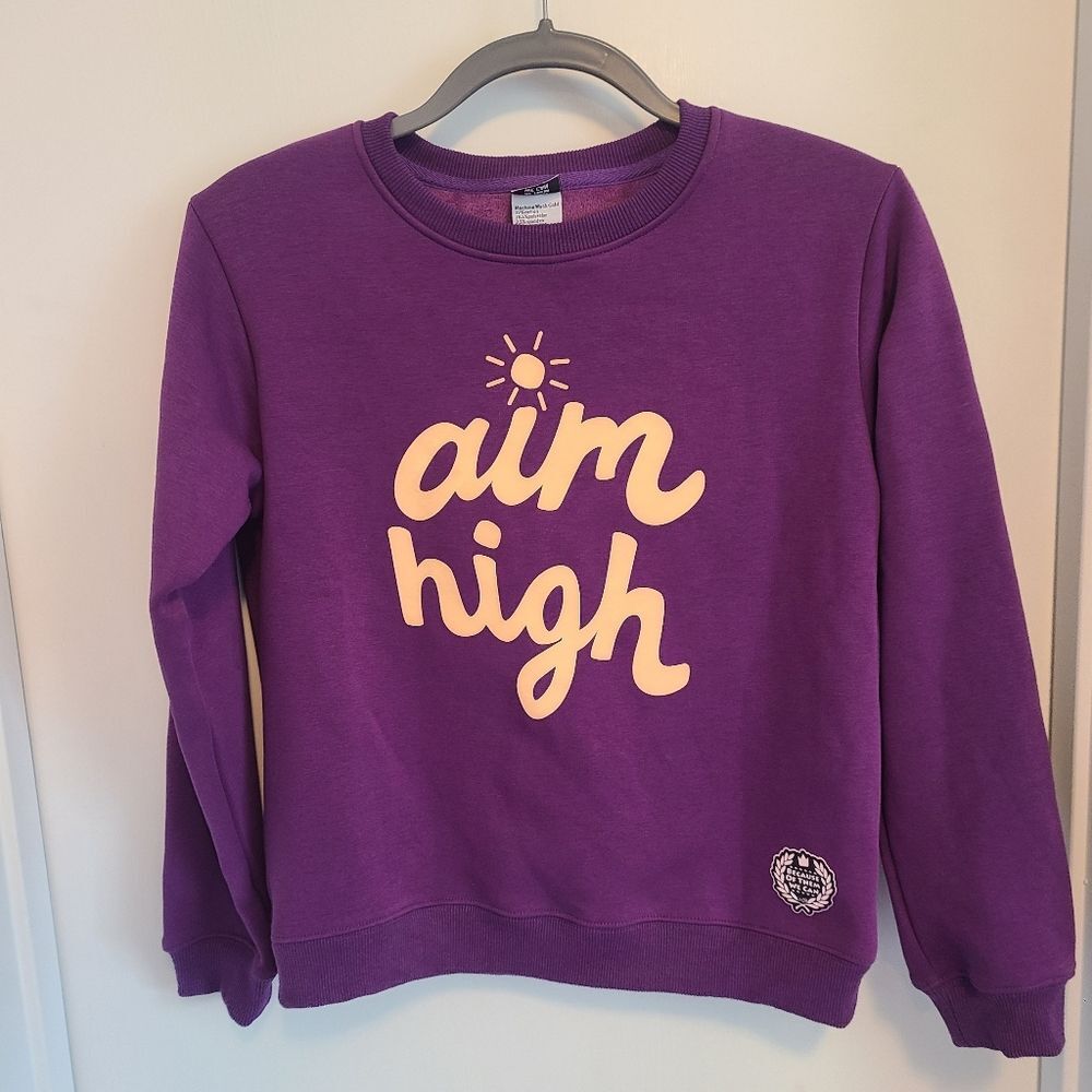 Because Of Them We Can Youth Large Swearshirt Aim High Inspirational BIPOC